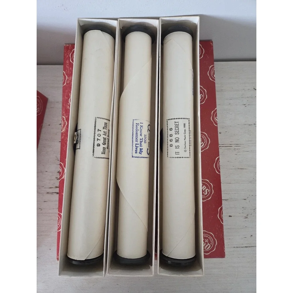 Lot of 8 Vintage QRS Player Piano Rolls